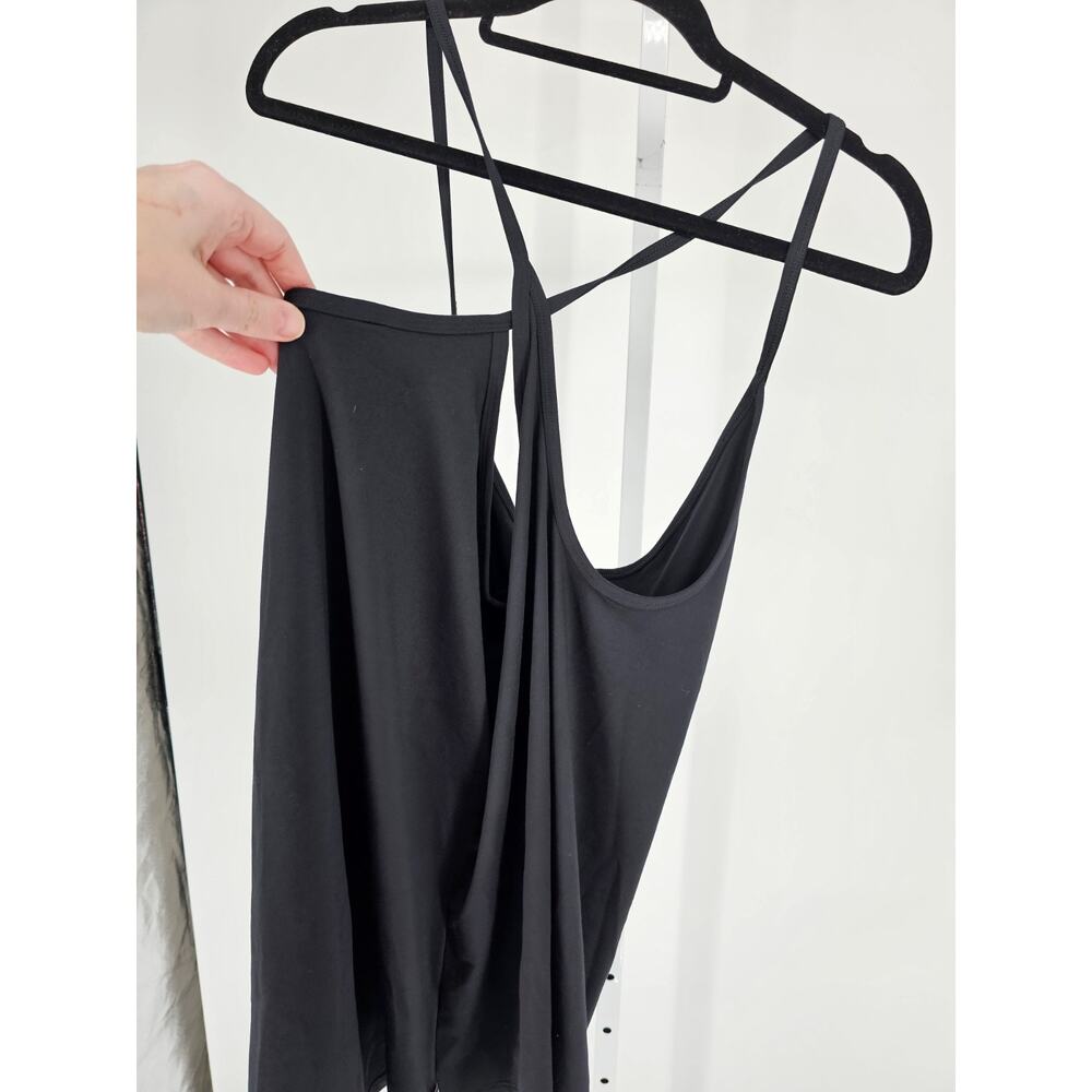 Fabletics Womens Sz XXL Cross Back Loose Fit Athletic Tank Top Solid Black - Picture 3 of 3